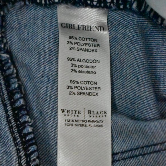White House Black Market Jeans Womens 8 Mid Rise Girlfriend Skinny Paint Splash - Picture 9 of 10